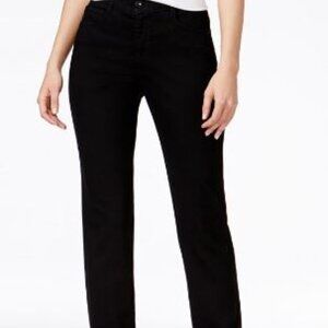Style & Co. Tummy-Control Shot High Rise Slim Leg Jeans Deep Black12S (short)